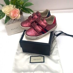 Gucci Childrens Glitter Sneakers Size 25
